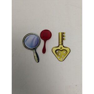 2005 Clue Mysteries Board Game Replacement Mirror, spyglass And Key Set Of 3